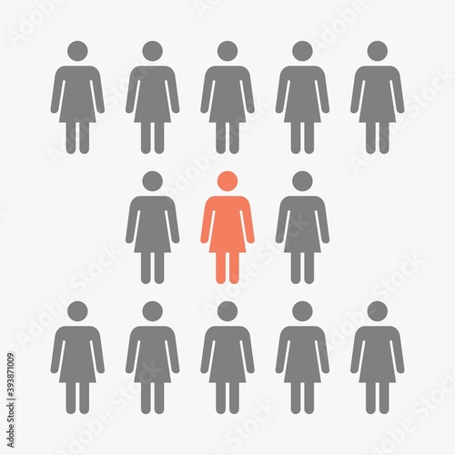 people icon think different illustration concept,vector,group of women.