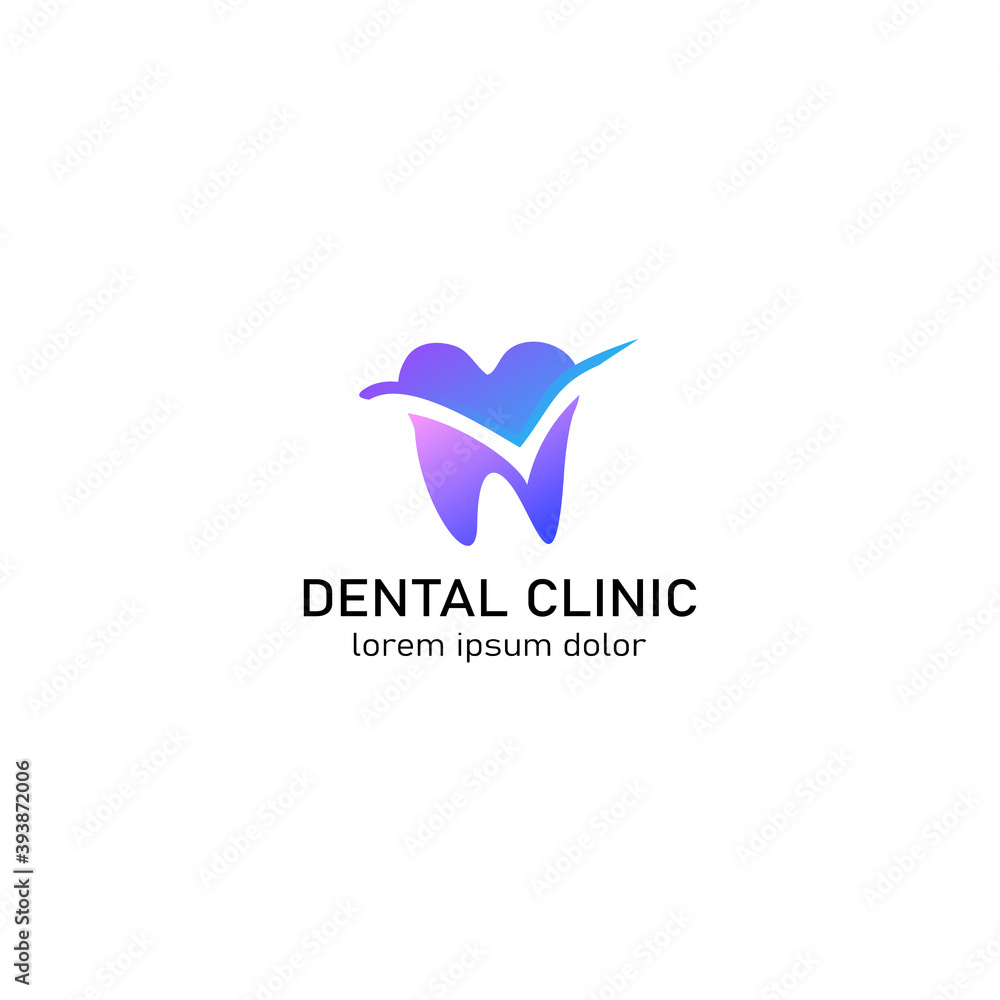 Naklejka premium Dental Clinic logo template, Dental Care logo designs vector, Creative Dental Concept Logo Design Template, logo of the teeth with color gradation