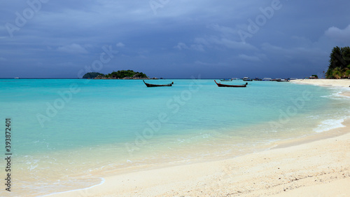 Tropical white sand beach on the island of Ko Lipe in Southern Thailand