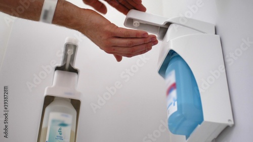 Washing Hands Using Hand Sanitizer In Hospital to Disinfect Virus