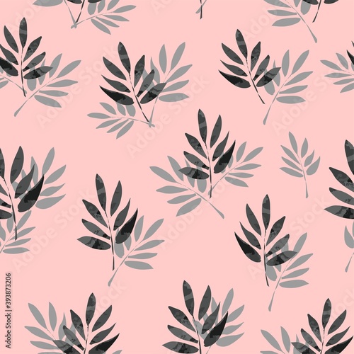 Seamless pattern branches with leaves. Design Beautiful print with leaves for textile vector.