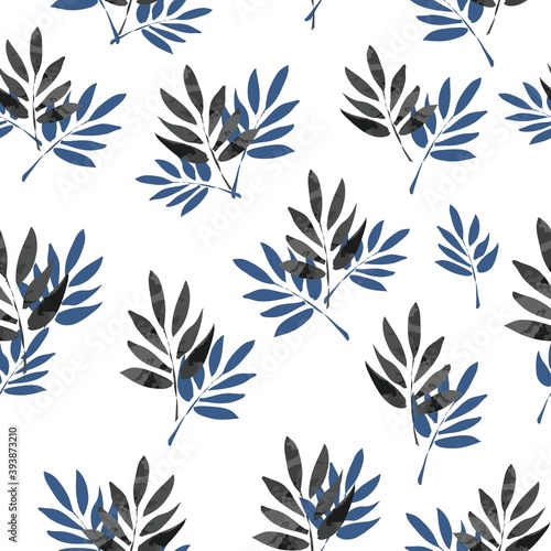 Seamless pattern branches with leaves. Design Beautiful print with leaves for textile vector.