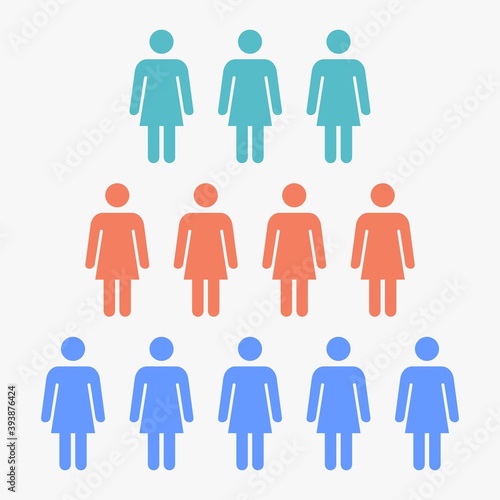 colorful group of people illustration concept,vector,group of women.