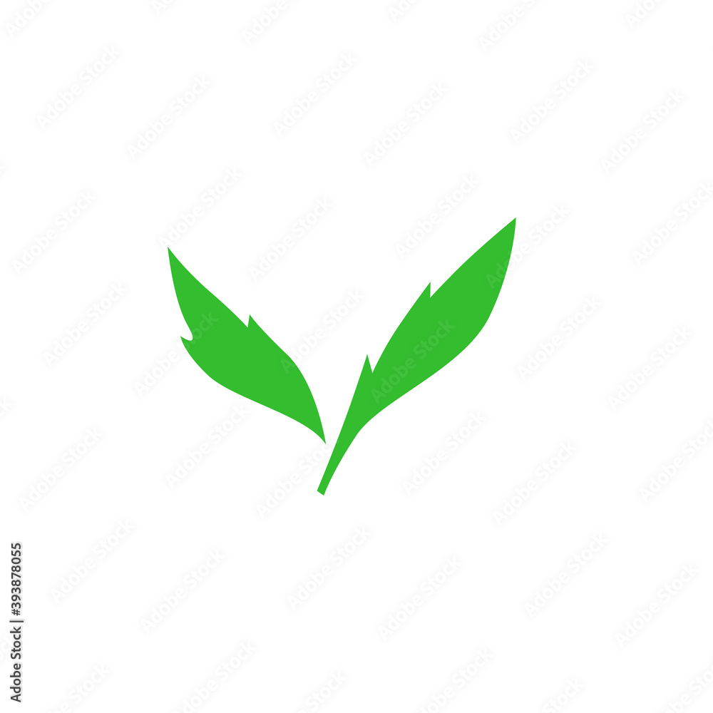 Herbal green symbol, on white Herbal green symbol, on white