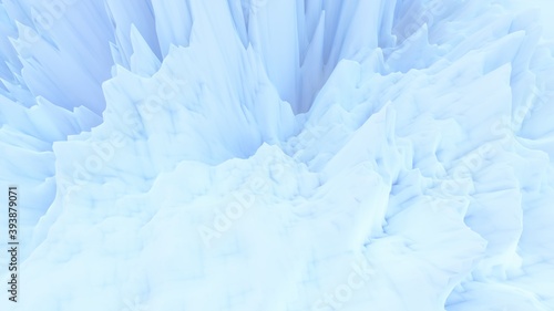 Abstract background of snow mountain 3d render 