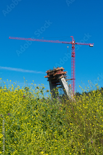 crane on the field