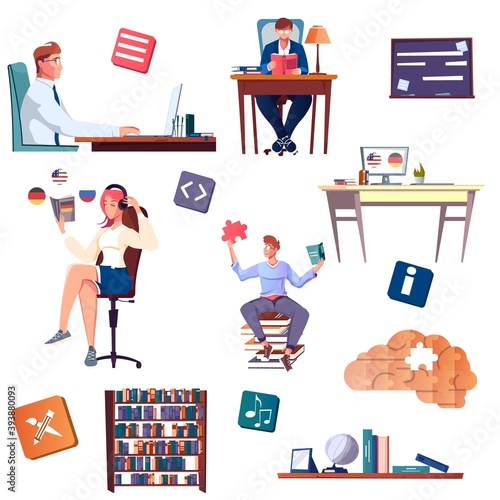 Self Education Icon Set