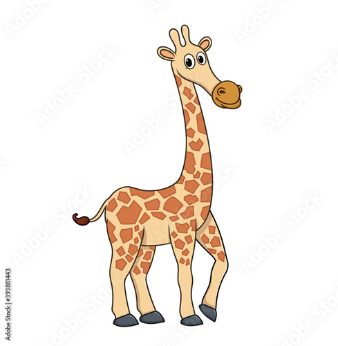 cute giraffe. vector illustration character in cartoon style. isolated on white background