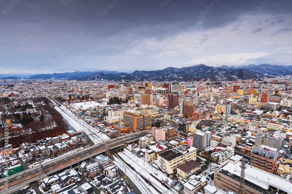 Fototapeta premium Yamagata, Japan Downtown Skyline