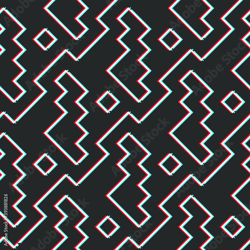Folk pixel rhombus pattern  Seamless vector ethnical abstract background  Black simply repeat elements pattern. For fabric  cover  design  textile