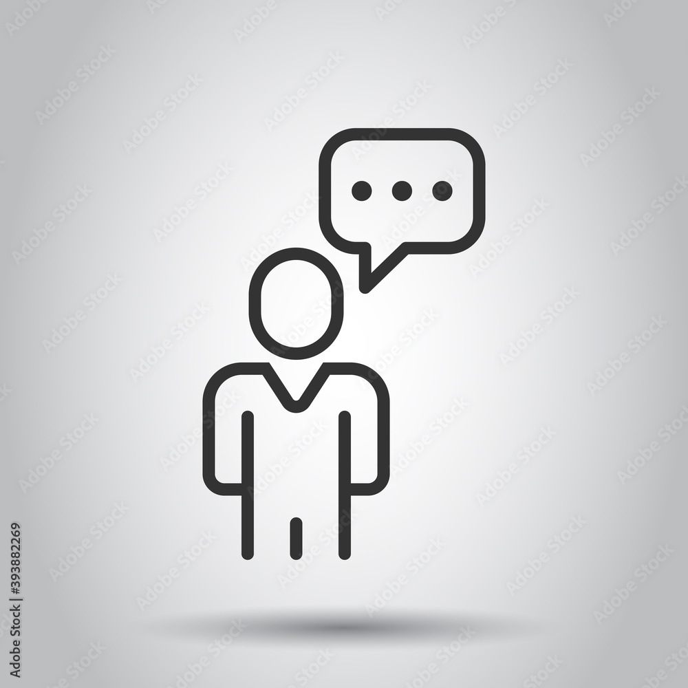 People with speech bubble icon in flat style. Chat vector illustration on white isolated background. Speaker dialog business concept. People with speech bubble icon in flat style. Chat vector illustration on white isolated background. Speaker dialog business concept.