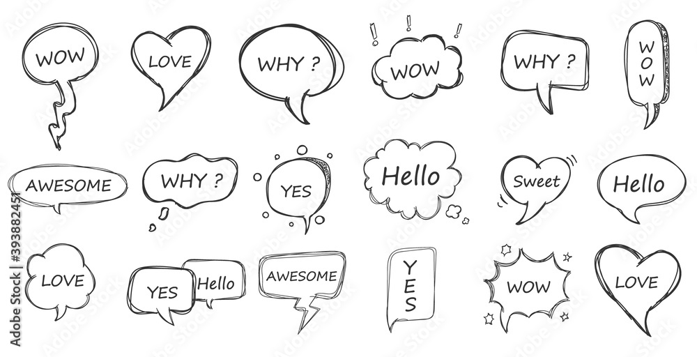 Speech bubble doodle. Speech bubble doodle.