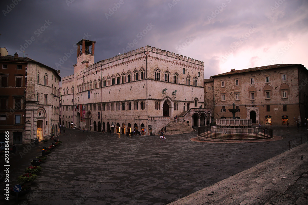 Perugia 4th November square with a view of the Palazzo dei Priori