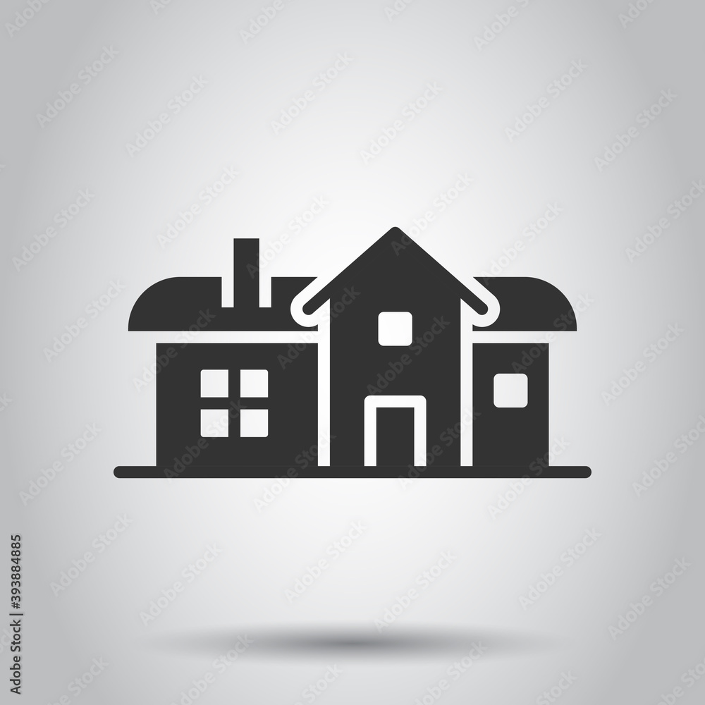 Building icon in flat style. Home vector illustration on white isolated background. House business concept. Building icon in flat style. Home vector illustration on white isolated background. House business concept.
