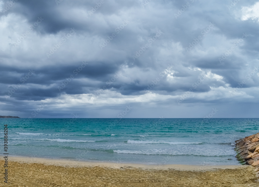 Mediterranean coast in overcast
