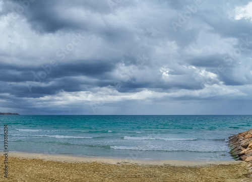 Mediterranean coast in overcast
