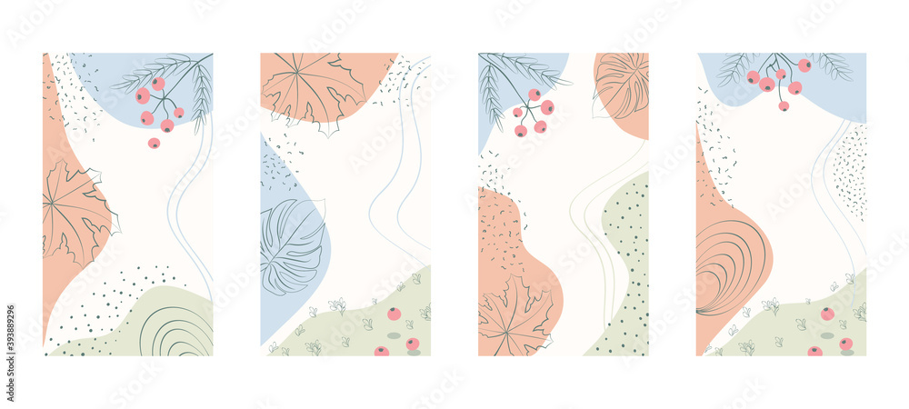 Trendy abstract art templates for social media stories. Minimalist background design with soft pastel colors for social media posts, instagram stories Trendy abstract art templates for social media stories. Minimalist background design with soft pastel colors for social media posts, instagram stories