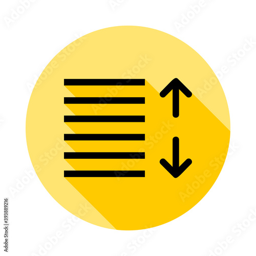 alignment, editorial, text outline icon in long shadow style