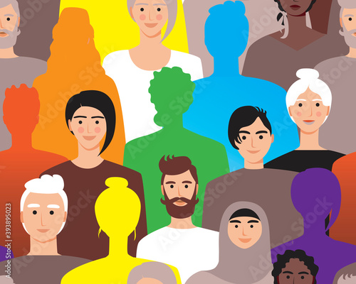 LGBTQ people seamless pattern as texture, flat vector stock illustration with as homosexual tolerance concept
