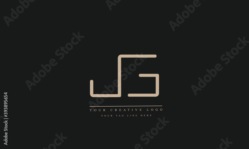 JG, GJ, J, G Letter Logo Design with Creative Modern Trendy Typography