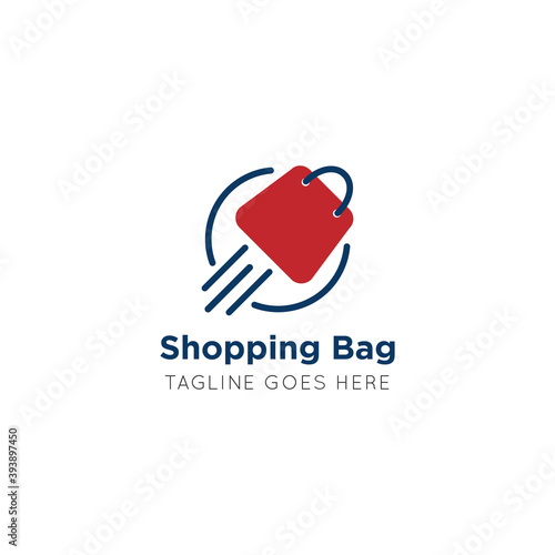 shopping bag logo and icon vector illustration, best logo for business and company