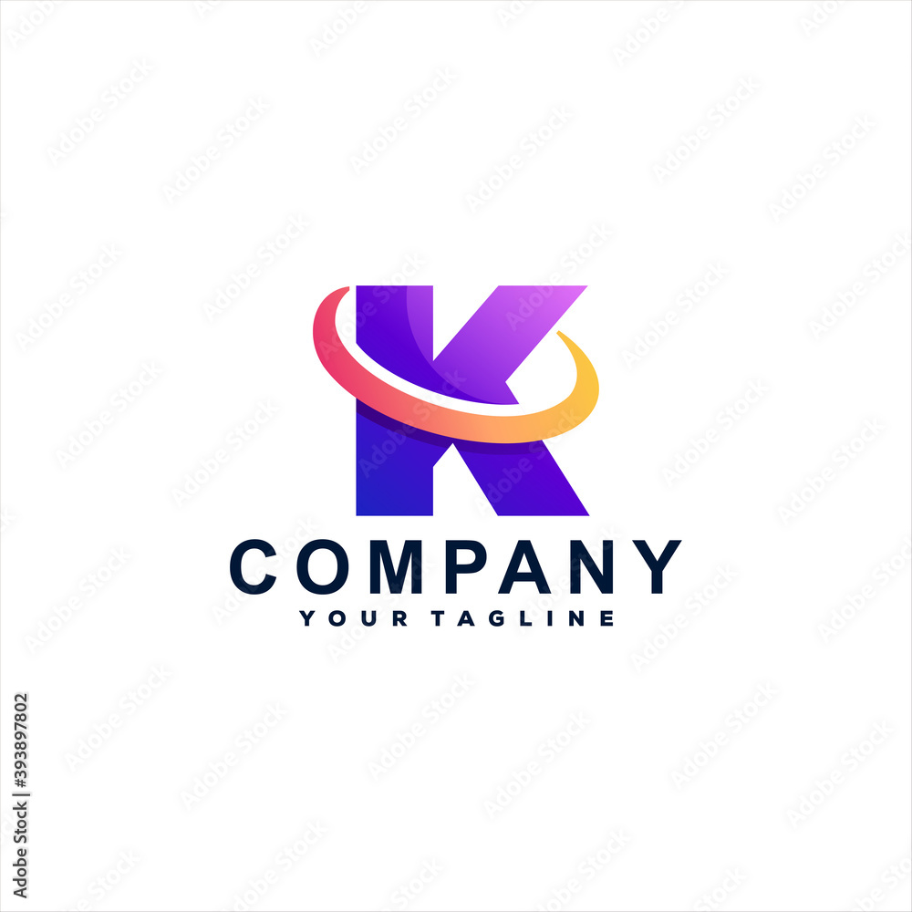 Fototapeta premium letter k gradient logo design