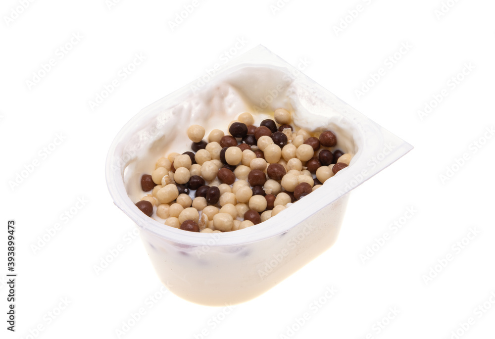 yogurt in a plastic cup isolated yogurt in a plastic cup isolated