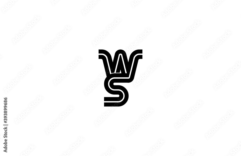 Fototapeta premium Logo Typography Initial Letter WS Linear Monogram Font Vector