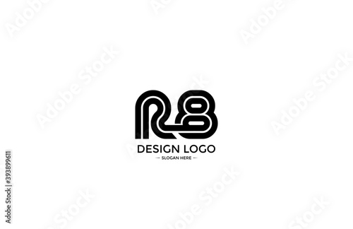 Logo Typography Initial Letter R8 Linear Monogram Font Vector photo