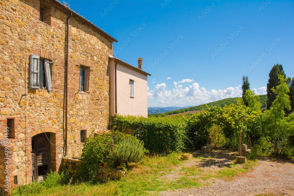 Buildings in the historic medieval village of Murlo, Siena Province, Tuscany, Italy
