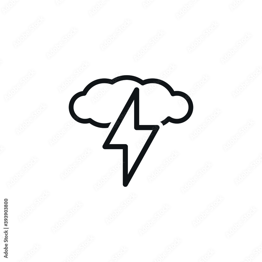 Icon vector graphic of cloud thunder, good for template illustration Icon vector graphic of cloud thunder, good for template illustration