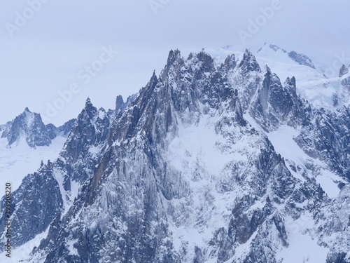 The landscape and the mountains in the french alps. (Grands Montets arera, near Chamonix) photo