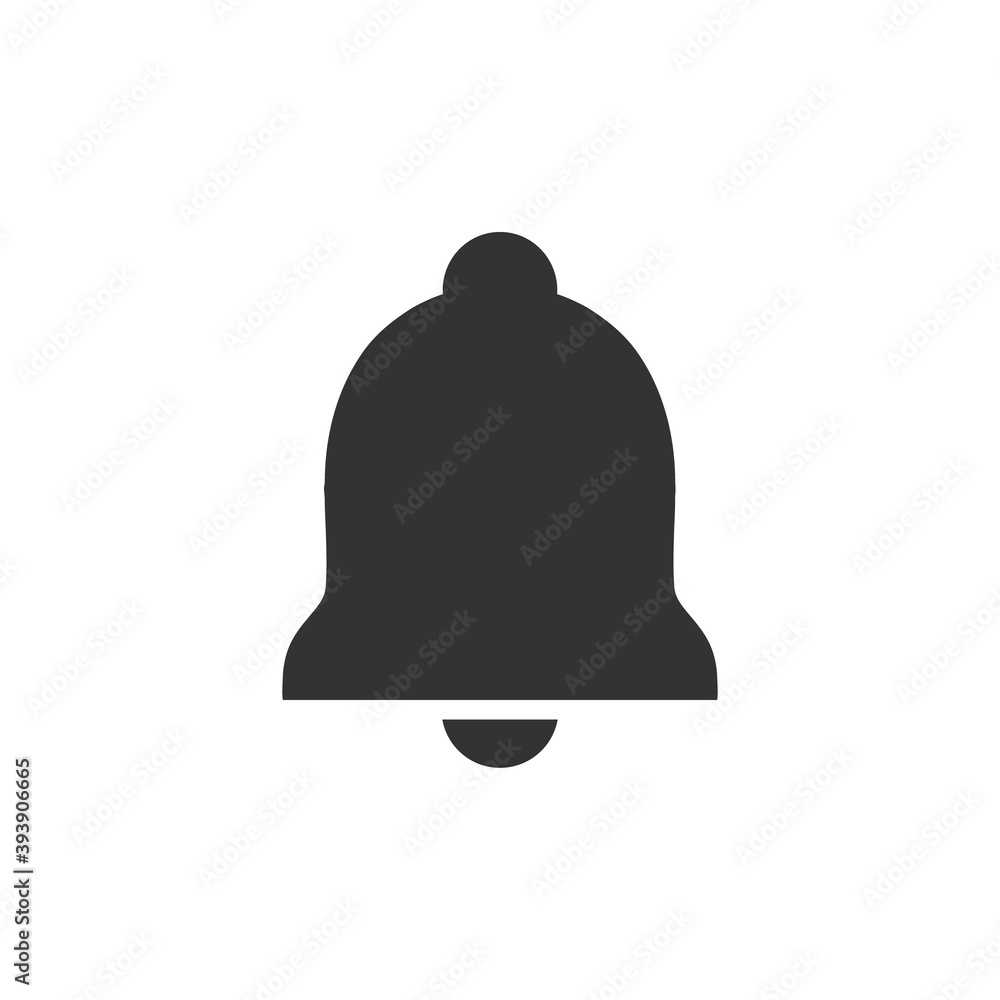 Black bell icon. Alarm outline symbol. Vector illustration isolated on white. Black bell icon. Alarm outline symbol. Vector illustration isolated on white.