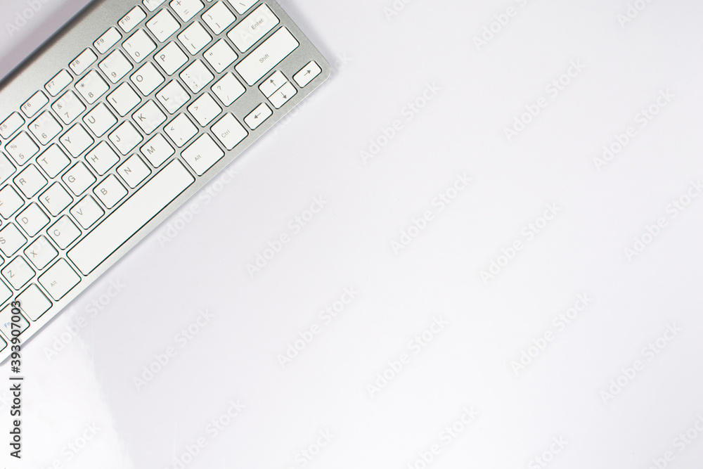 top view computer keyboard office-style. top view computer keyboard office-style.