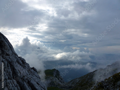 Mountain hiking tour to Meilerhuette hut in Bavaria, Germany