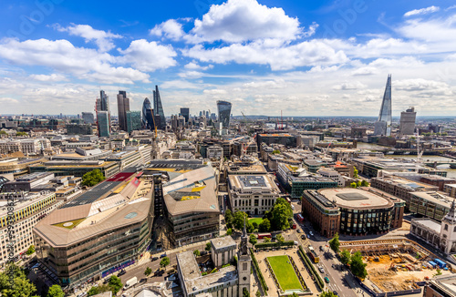 Panorama of London from above by day
