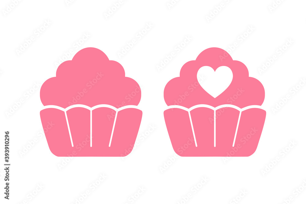 Cupcake. Simple icon set. Flat style element for graphic design. Vector EPS10 illustration. Cupcake. Simple icon set. Flat style element for graphic design. Vector EPS10 illustration.
