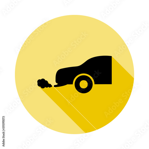 car carbon monoxide icon in long shadow style