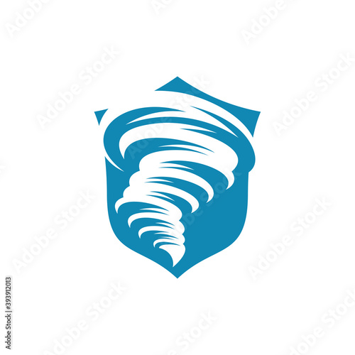 Shield Tornado logo vector template, Creative Twister logo design concepts, icon symbol, Illustration