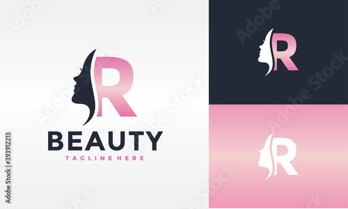 initial R beauty face logo