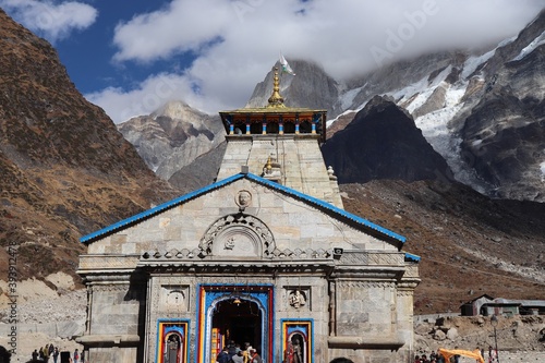 Kedarnath temple on top of  the mountains Uttarakhand 
