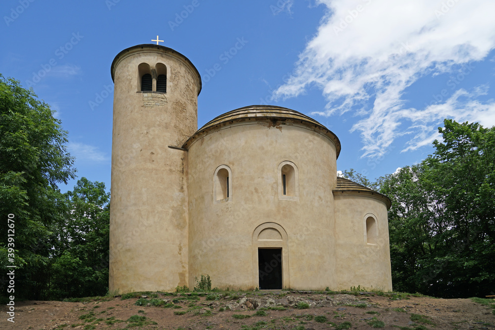 Romanesque rotunda of Saint George on top of Rip Mountain is sacred place for nation in Czech Republic