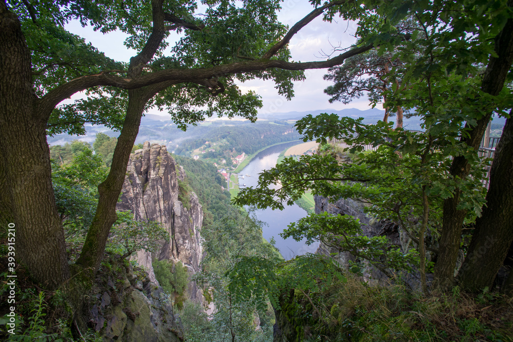 Bastei is a sandstone formation with an observation deck in Saxon Switzerland on the right bank of the Elbe River between the resort of Rathen and the city of Velen Bastei is a sandstone formation with an observation deck in Saxon Switzerland on the right bank of the Elbe River between the resort of Rathen and the city of Velen
