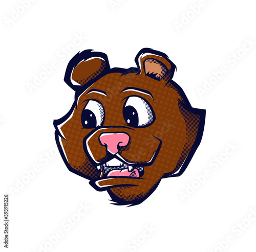 bear face vector illustration for sticker