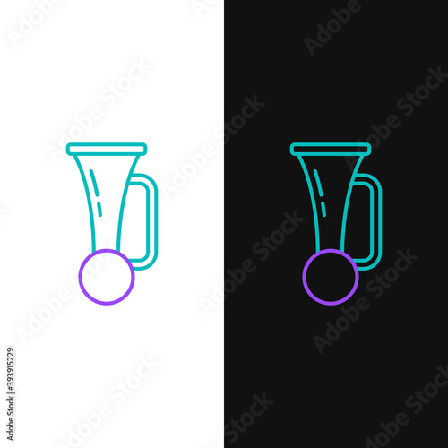 Line Signal horn on vehicle icon isolated on white and black background. Colorful outline concept. Vector.