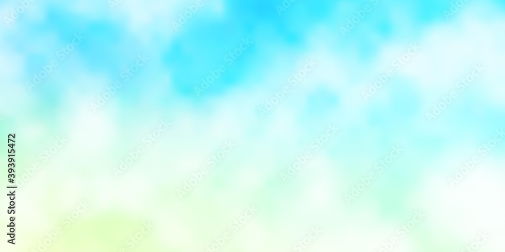 Light Blue, Green vector layout with cloudscape. Light Blue, Green vector layout with cloudscape.