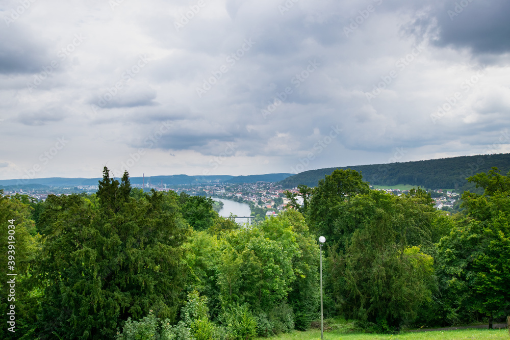view of the Donube and the city of Kehlheim