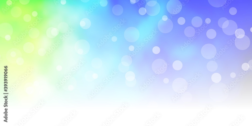 Light Blue, Green vector backdrop with circles. Light Blue, Green vector backdrop with circles.