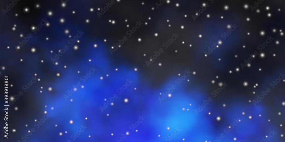 Obraz premium Dark BLUE vector layout with bright stars.