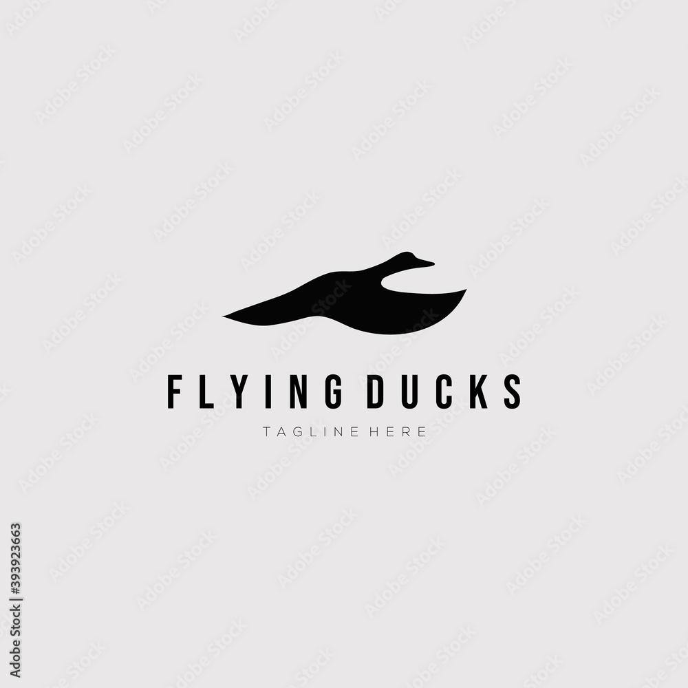 Flying duck logo vector illustration design Flying duck logo vector illustration design
